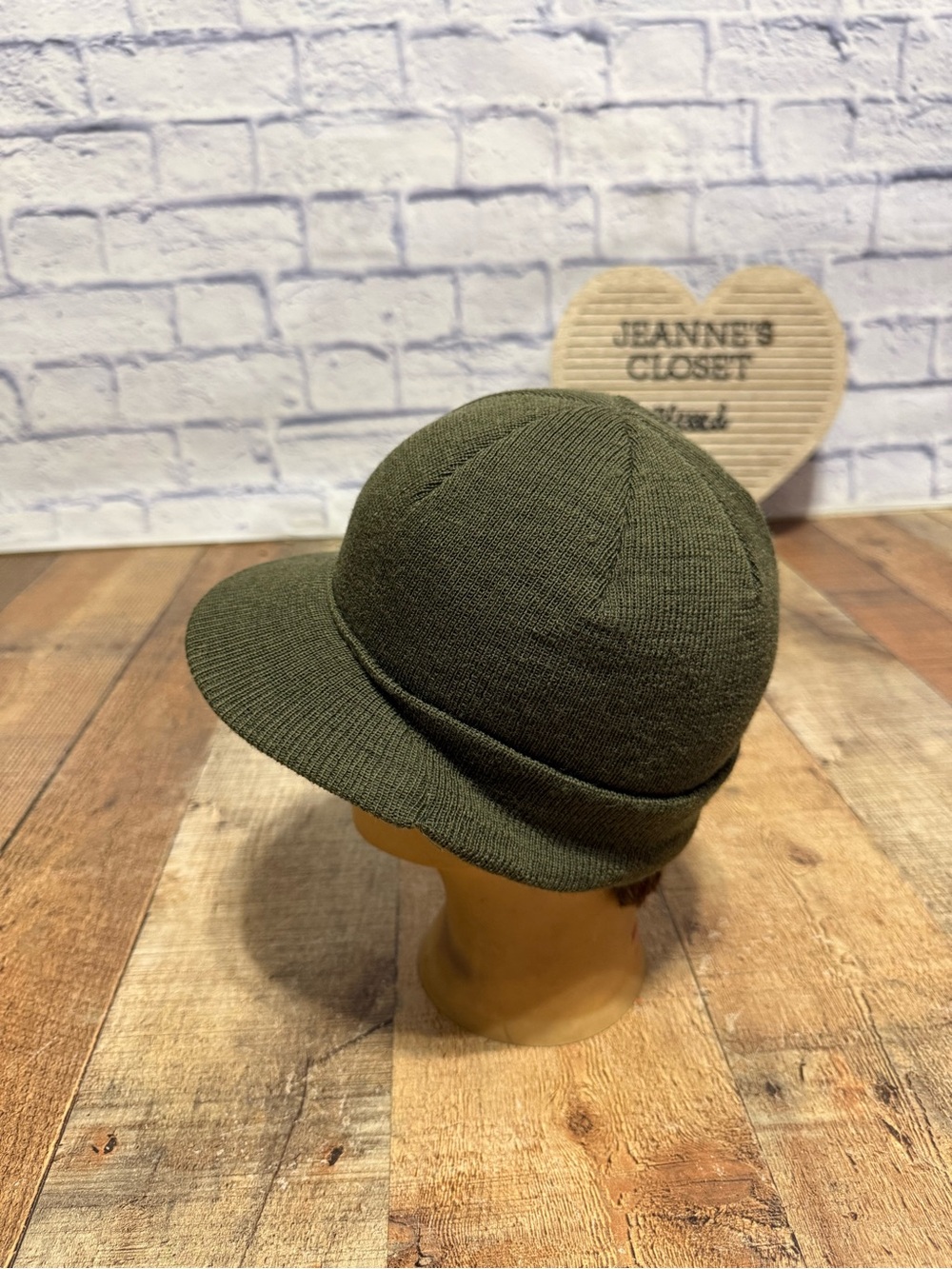 Mil-Tec by Sturm Olive Green 100% Wool Jeep Cap / Watch Cap with Brim US Army St - Picture 3 of 10